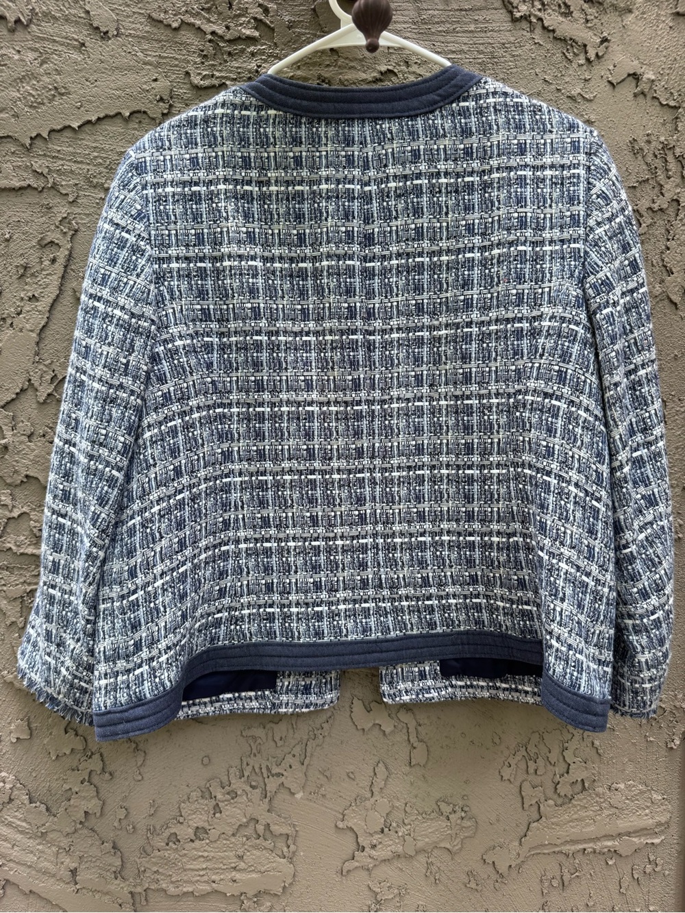 Talbots Chambray Trim Tweed Jacket Size 14 - Picture 15 of 15